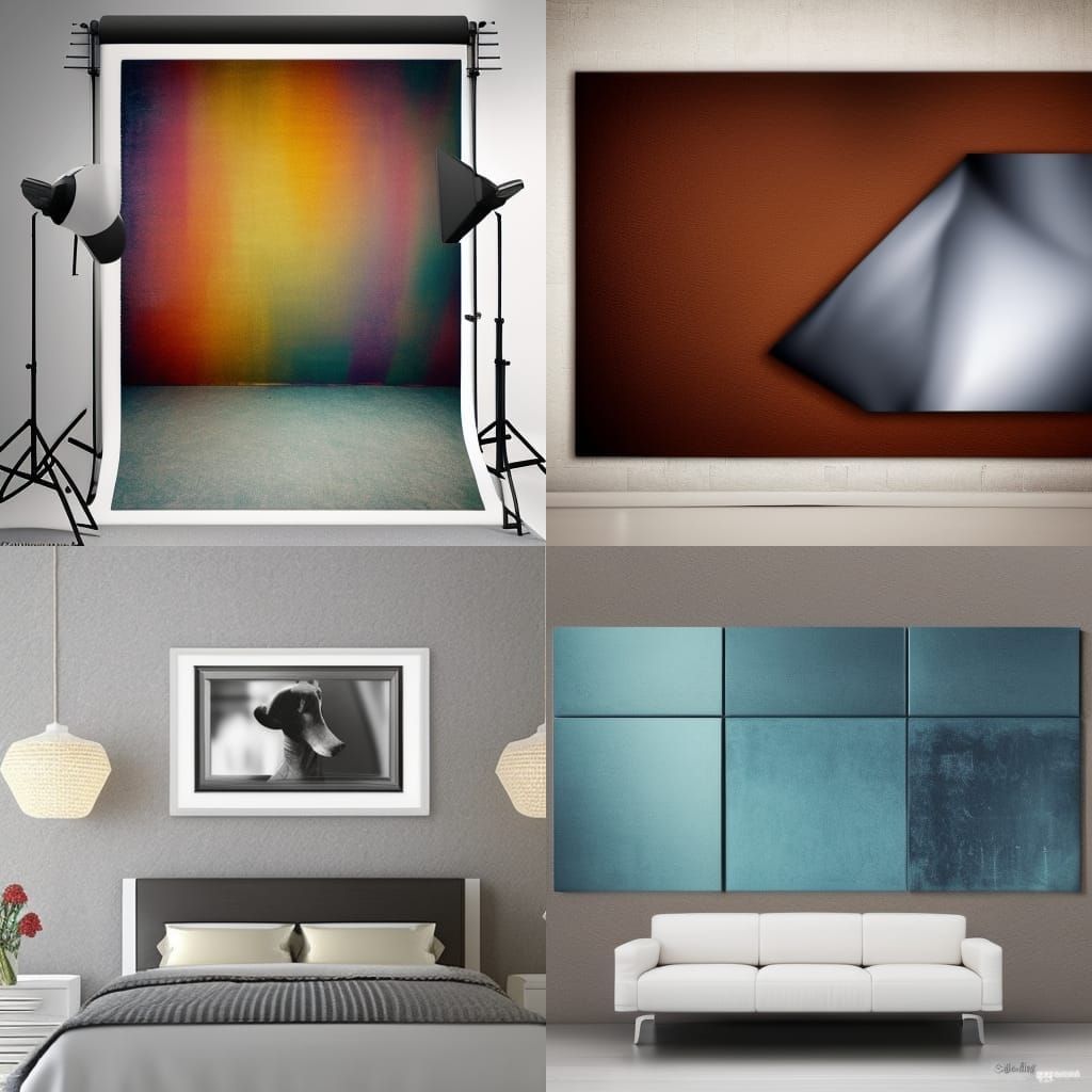 create a studio background for photoshoot of a framed wall art in 4k