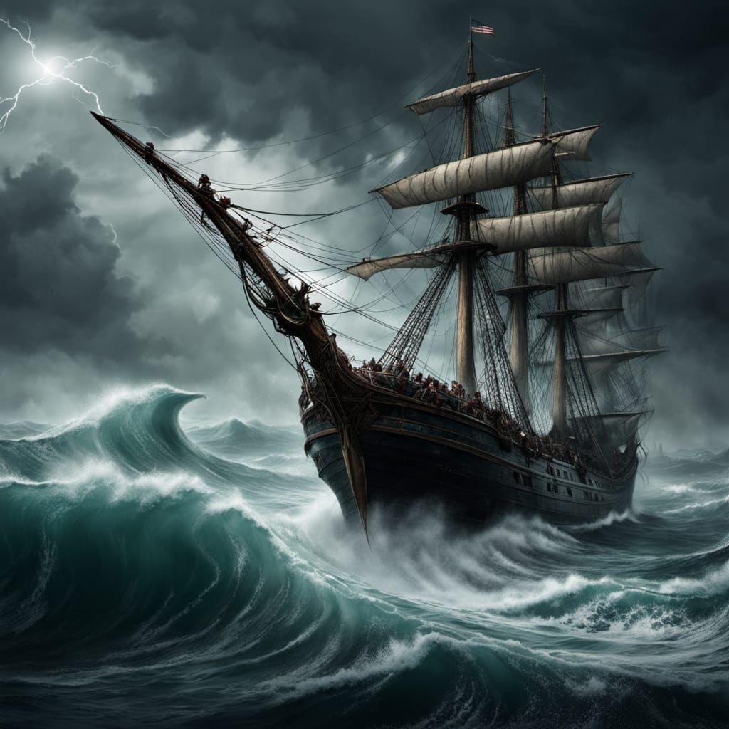 Sailors in a storm.  by @KingCupCake