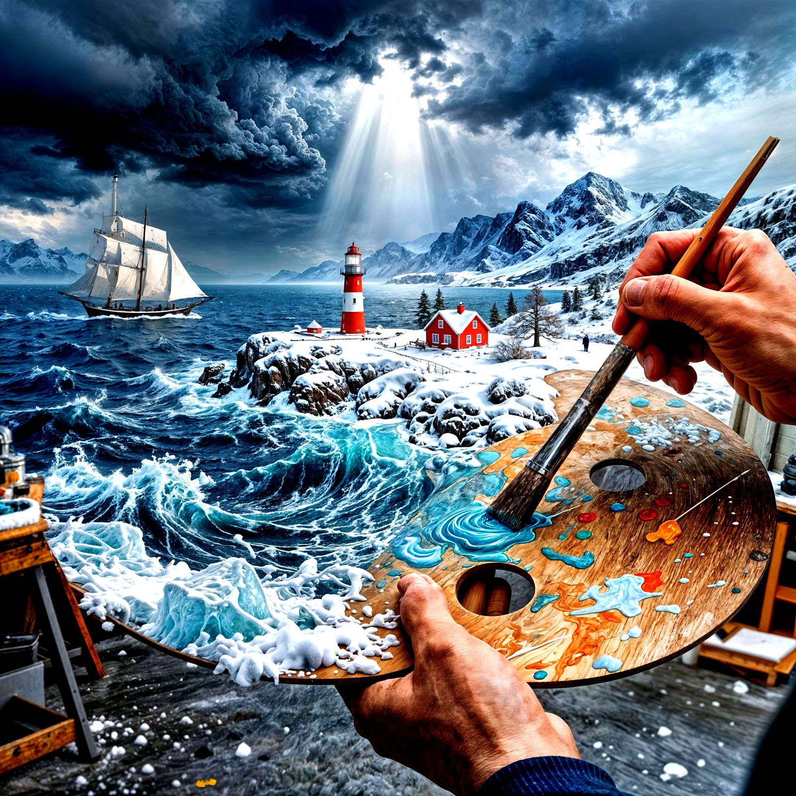 A winter storm at sea is a force that even an artist cannot tame...  by @ANNA R