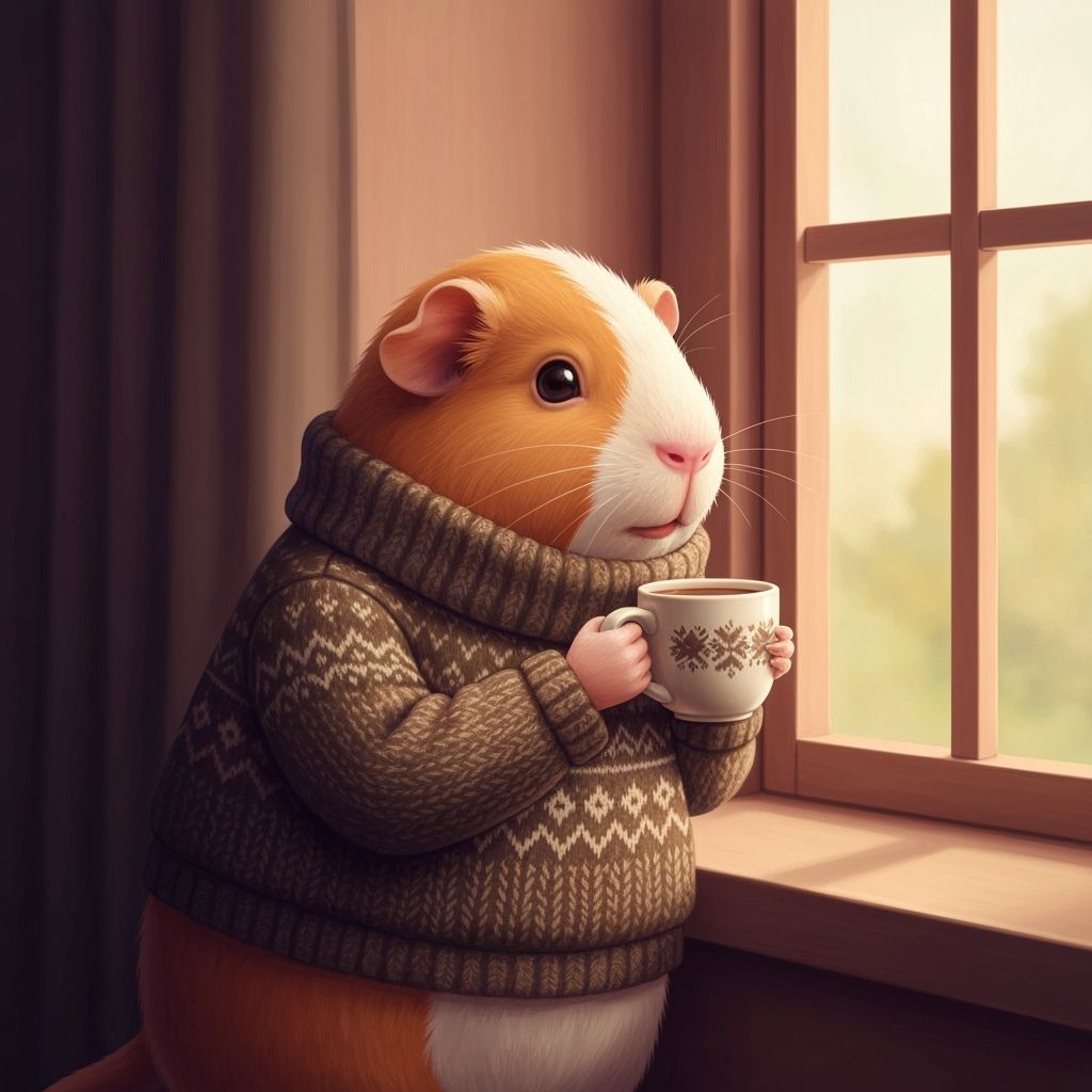 A guinea pig gettin' cosy