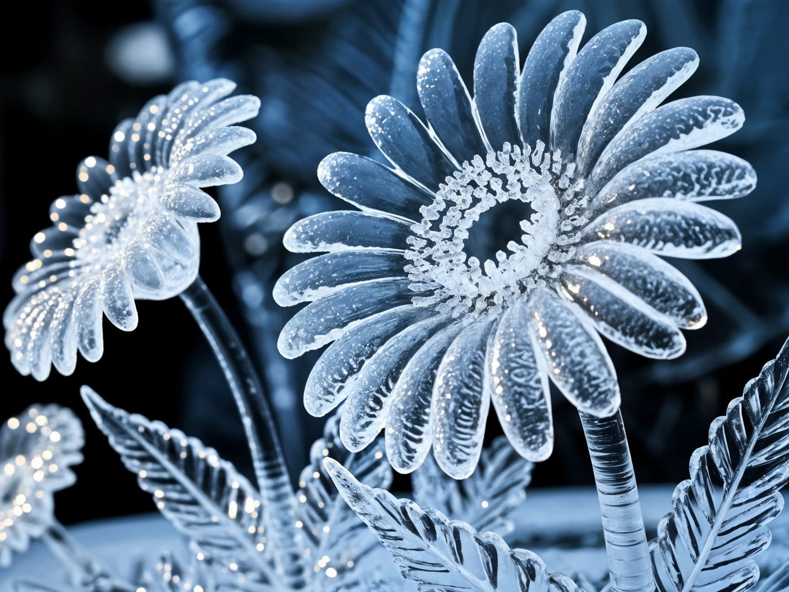 Gerbera ice daisies  by @Staircase Flash