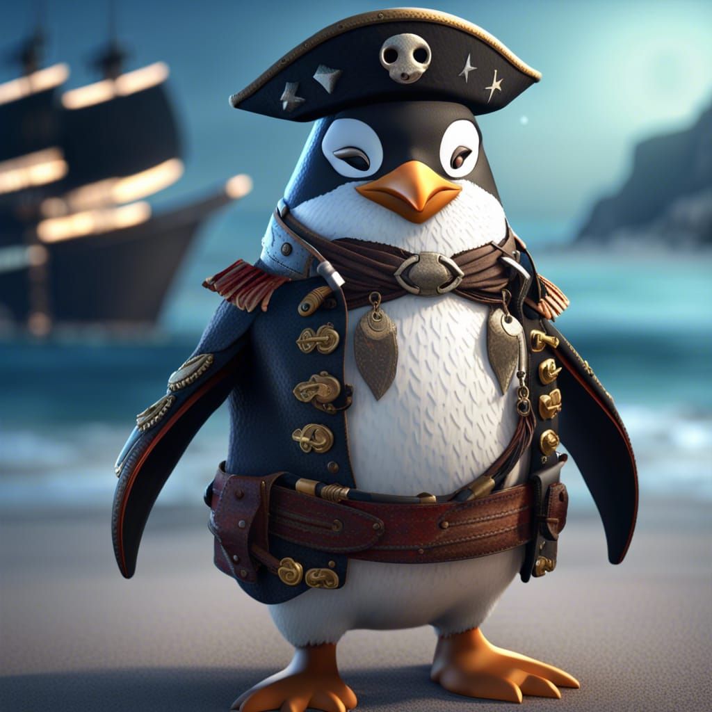 Pirate Penguin - AI Generated Artwork - NightCafe Creator