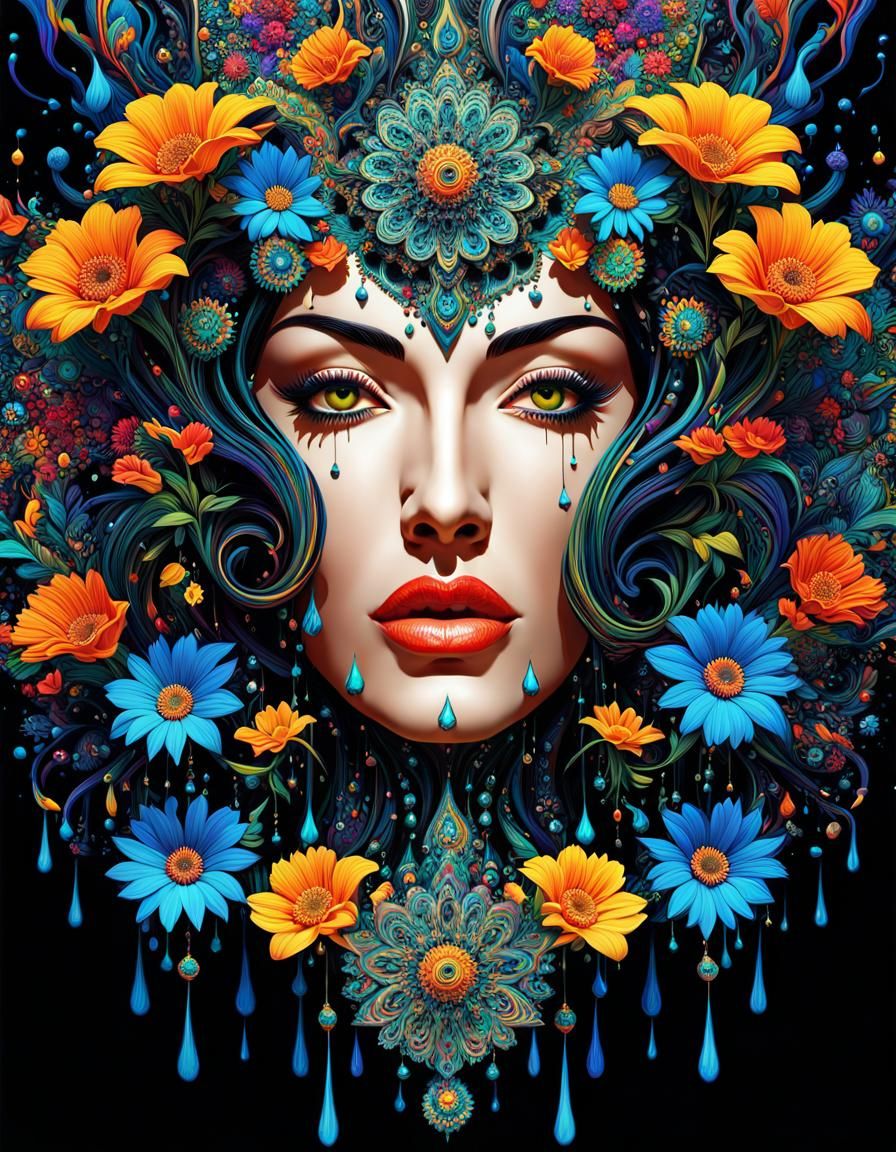 Vibrant Futuristic Collage Portrait in Cyberpunk Style