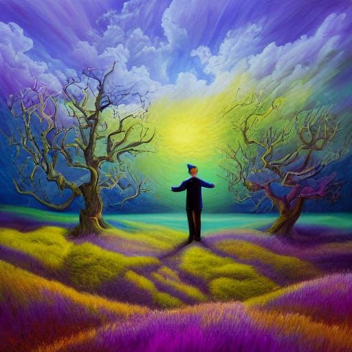 Ethereal Dreamscapes in Vibrant Oil Painting