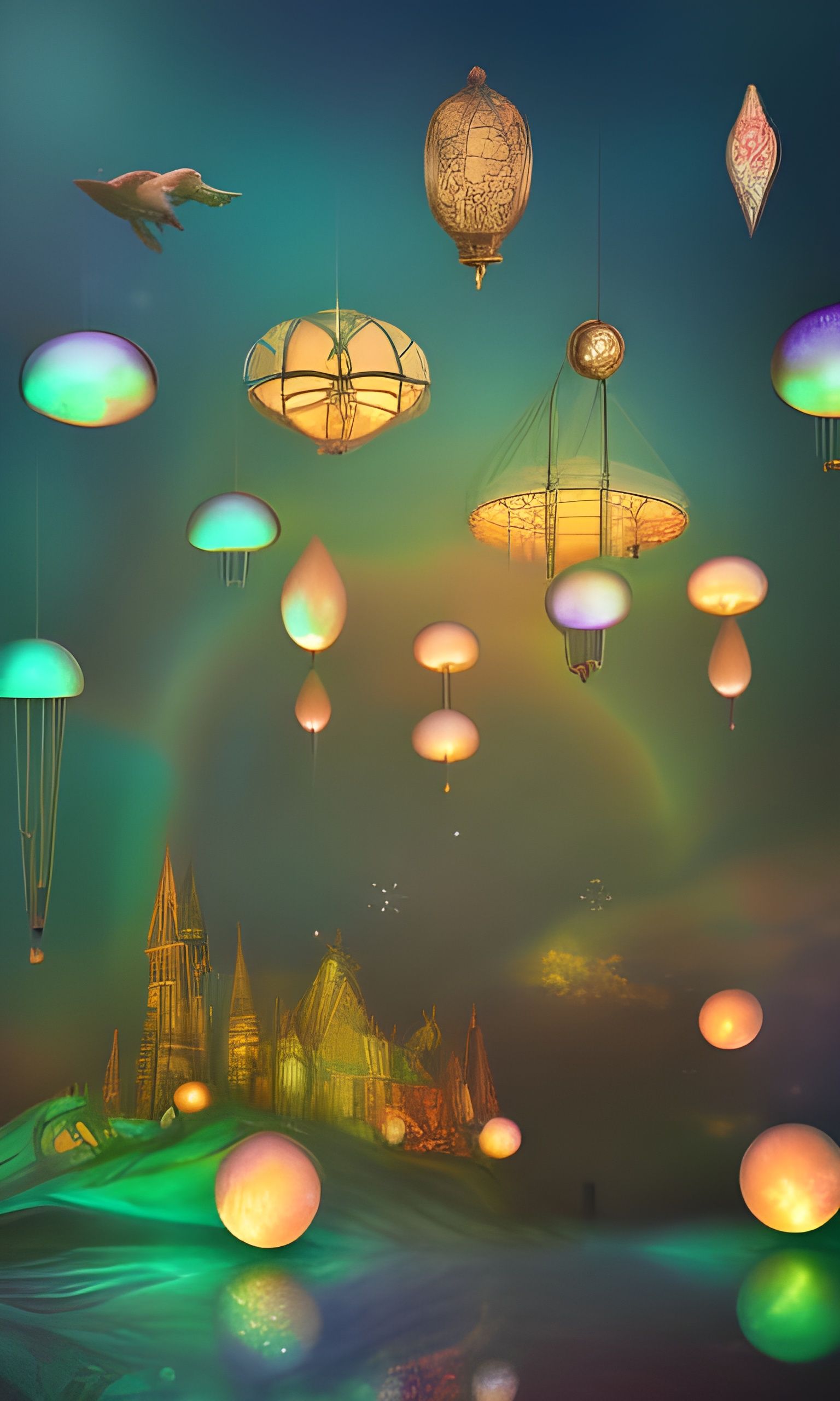 Suspended Illumination AI Generated Artwork NightCafe Creator