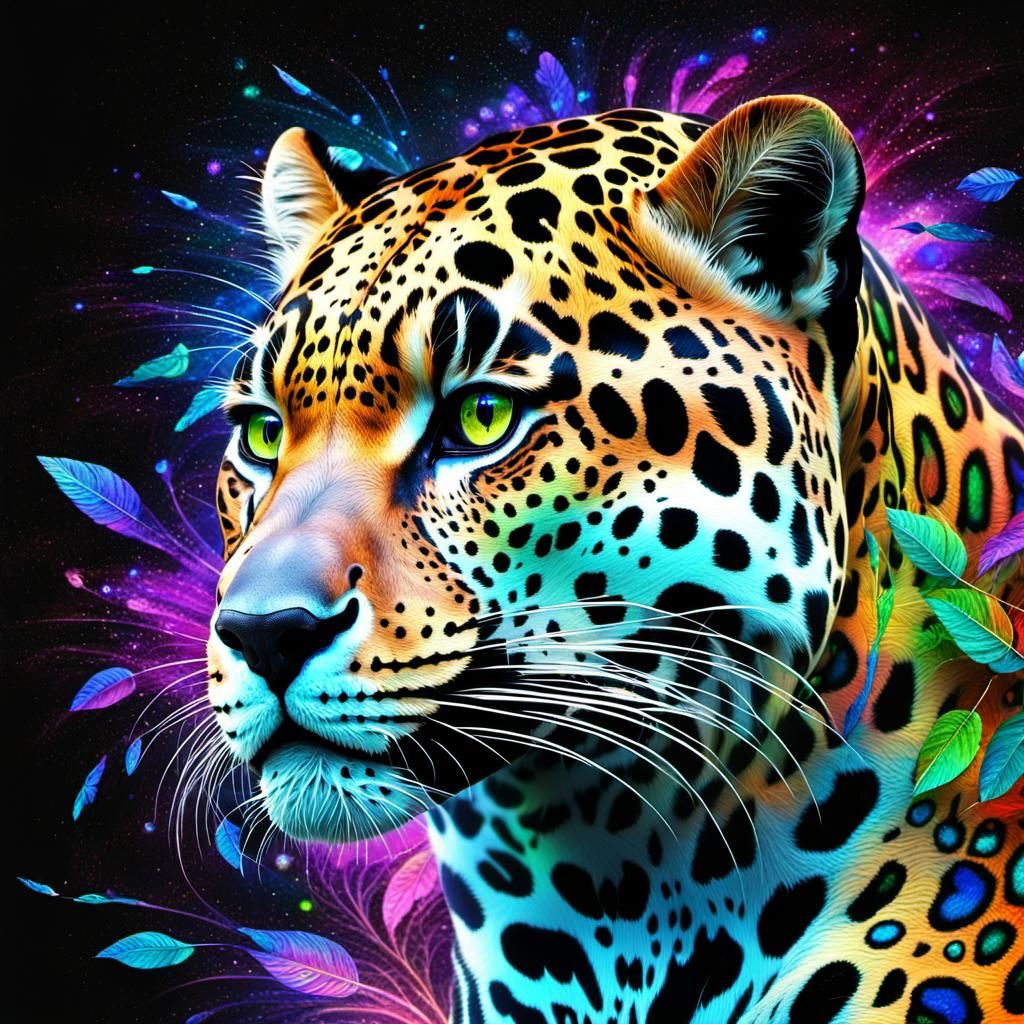 A fractal portrait of a jaguar - AI Generated Artwork - NightCafe Creator