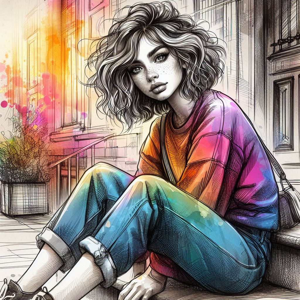 Waiting for her ride