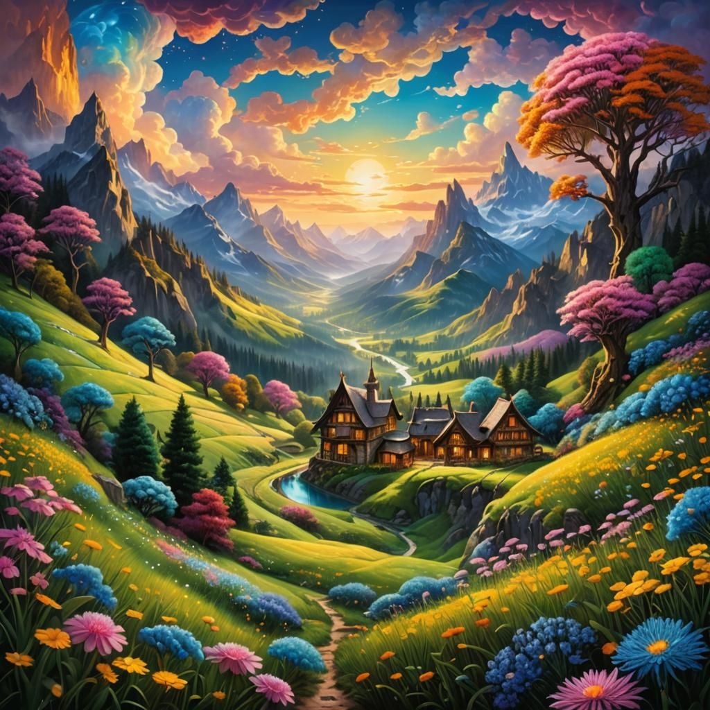 Valley of Everspring AI Generated Artwork NightCafe Creator