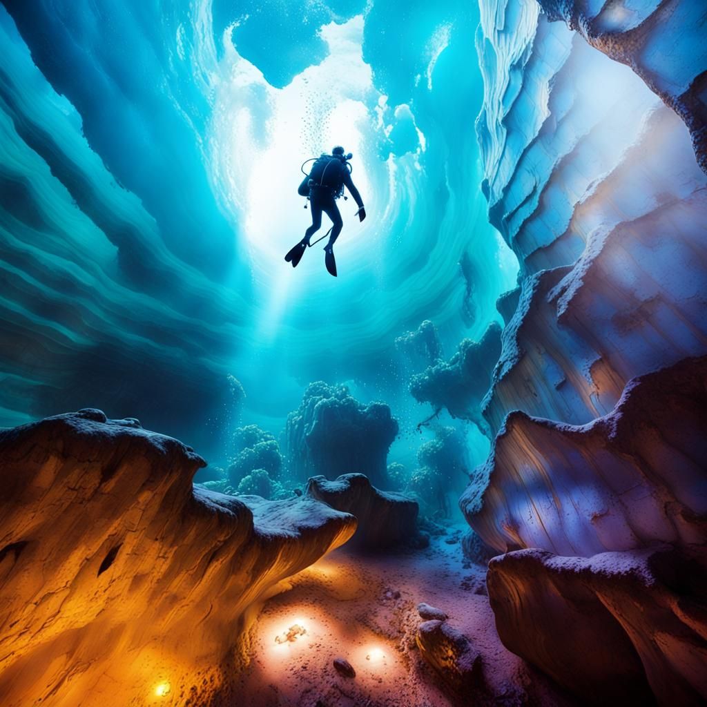Cave diving AI Generated Artwork NightCafe Creator