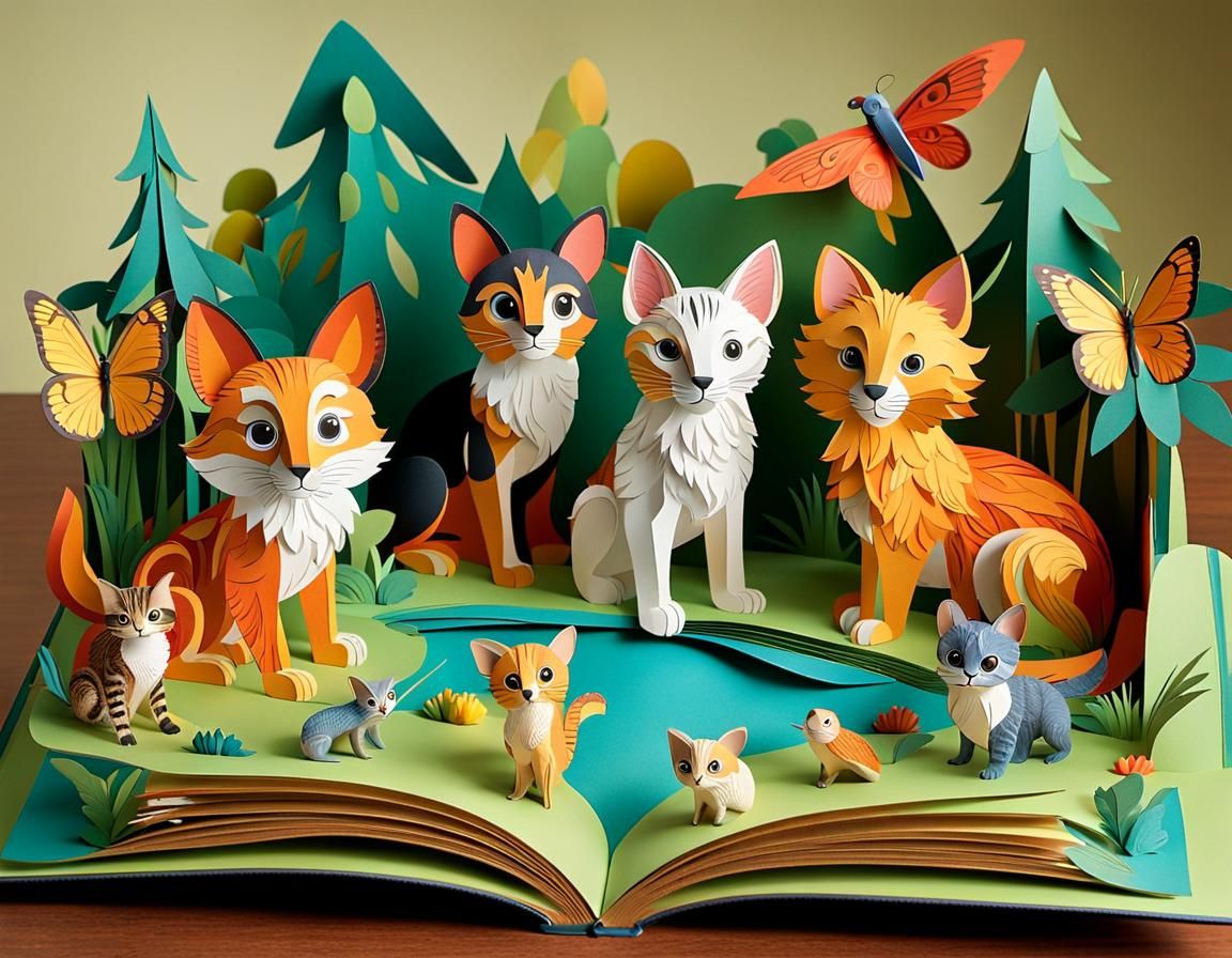 A simple, yet beautiful, pop up animal and nature book for a child's first read  by @Dave