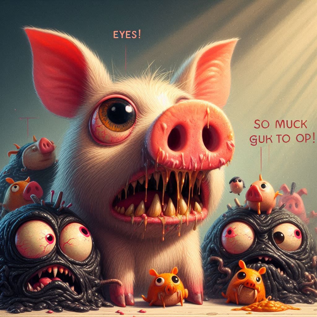 My eyes! My snout! So much gunk to get out!