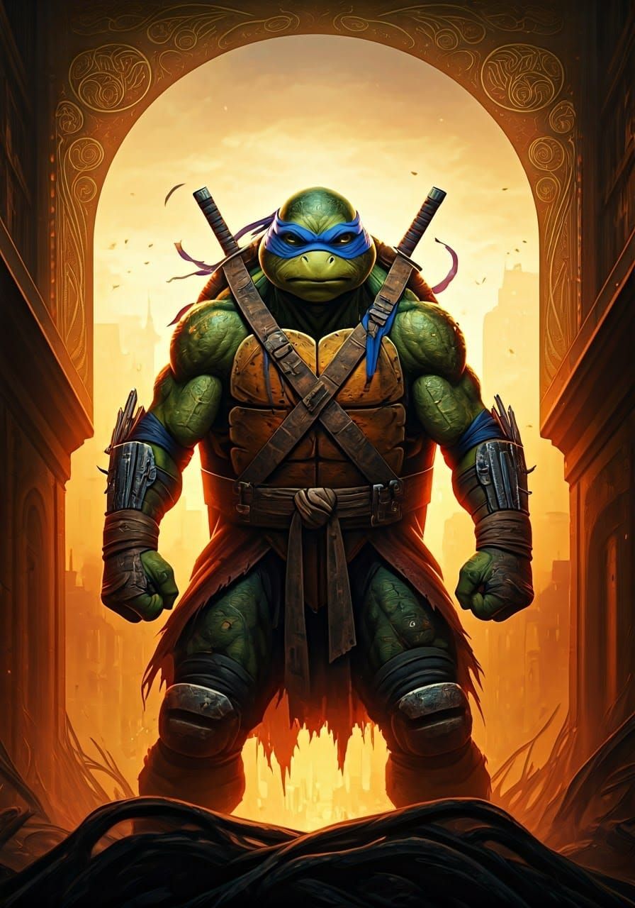 Leo - Leonardo Ninja Turtle in Epic Cityscape