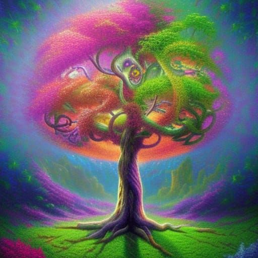 LSD tree of life psychedelic - AI Generated Artwork - NightCafe Creator