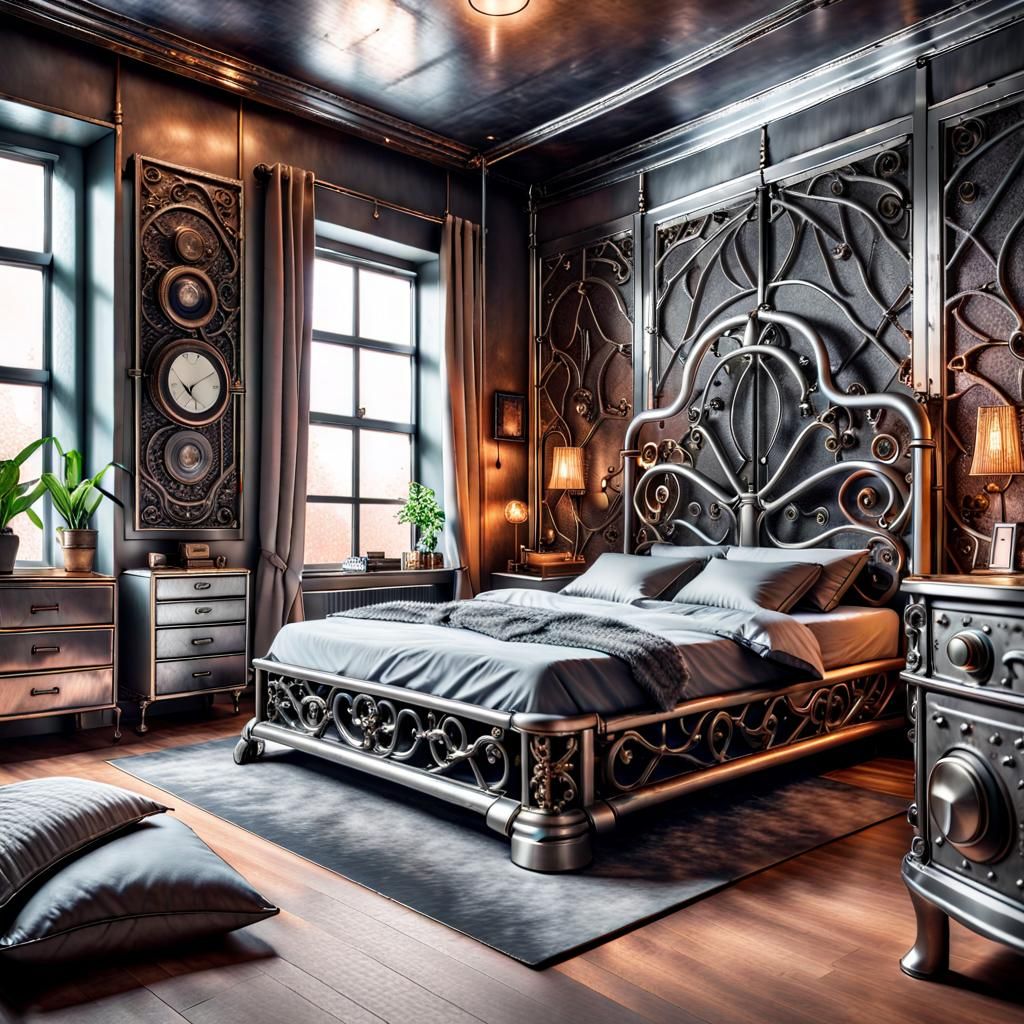 Metal bedroom decor AI Generated Artwork NightCafe Creator