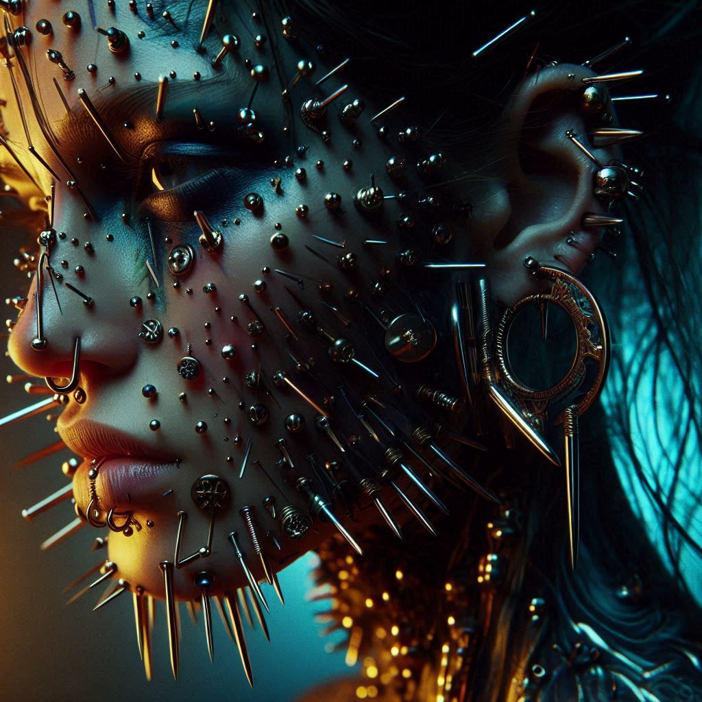 Portraits of a Serial Creator : Extreme Facial Piercing