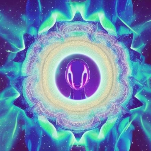 Ethereal Wizard Abides in a Portal of Love and Enlightenment