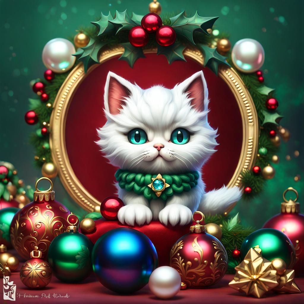 Christmas cat 2 - AI Generated Artwork - NightCafe Creator