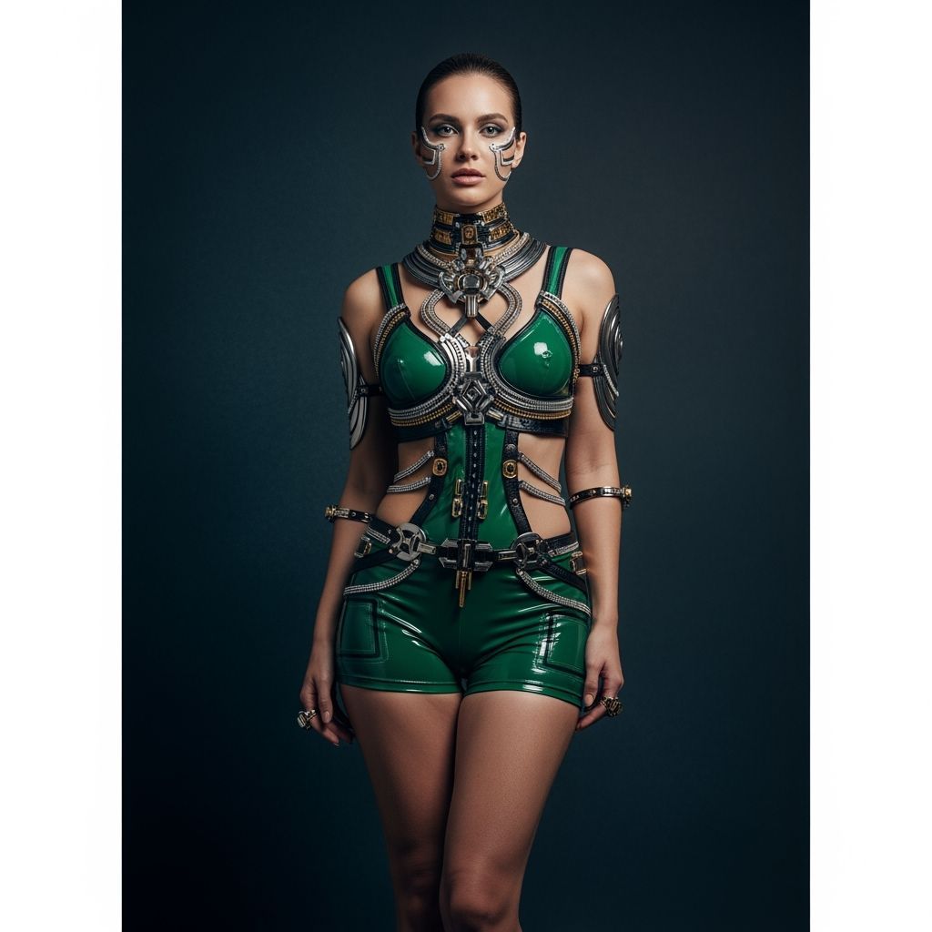 Hyperrealistic image of a beautiful white woman with chest  like Kim Kardashian wearing intricately detailed  short , exposing clothes and f...