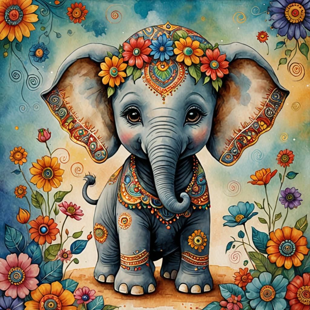 HINDU BABY ELEPHANT  by @JustBubu