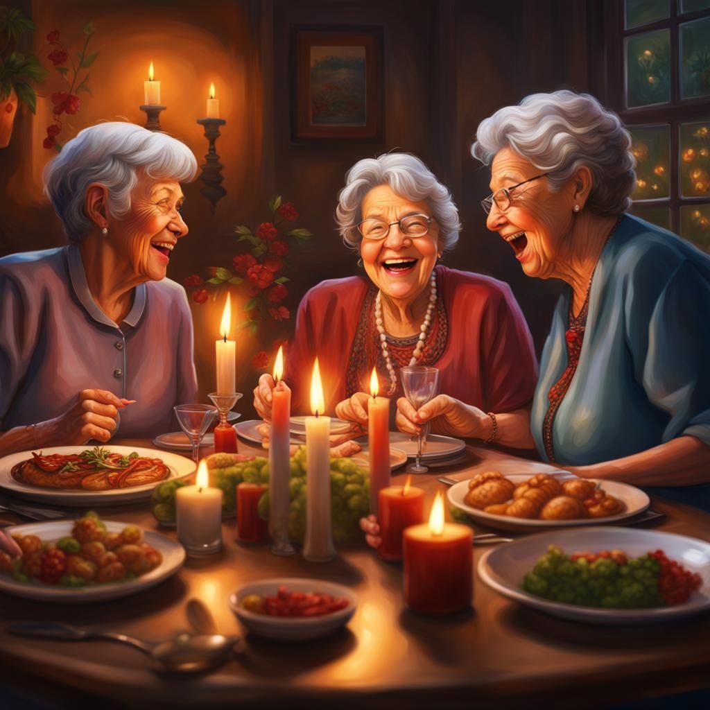 Happy grandma and her friends  by @CML