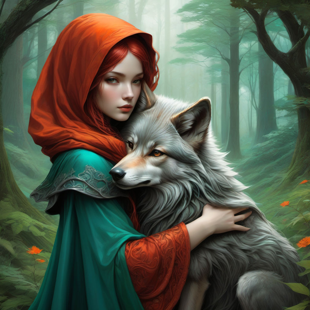 Little Red Riding hugging a Wolf #3