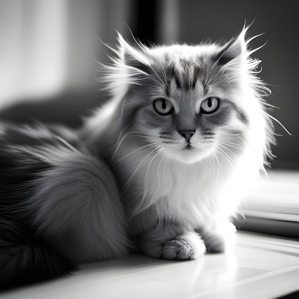 Monochrome cat  by @Caroline