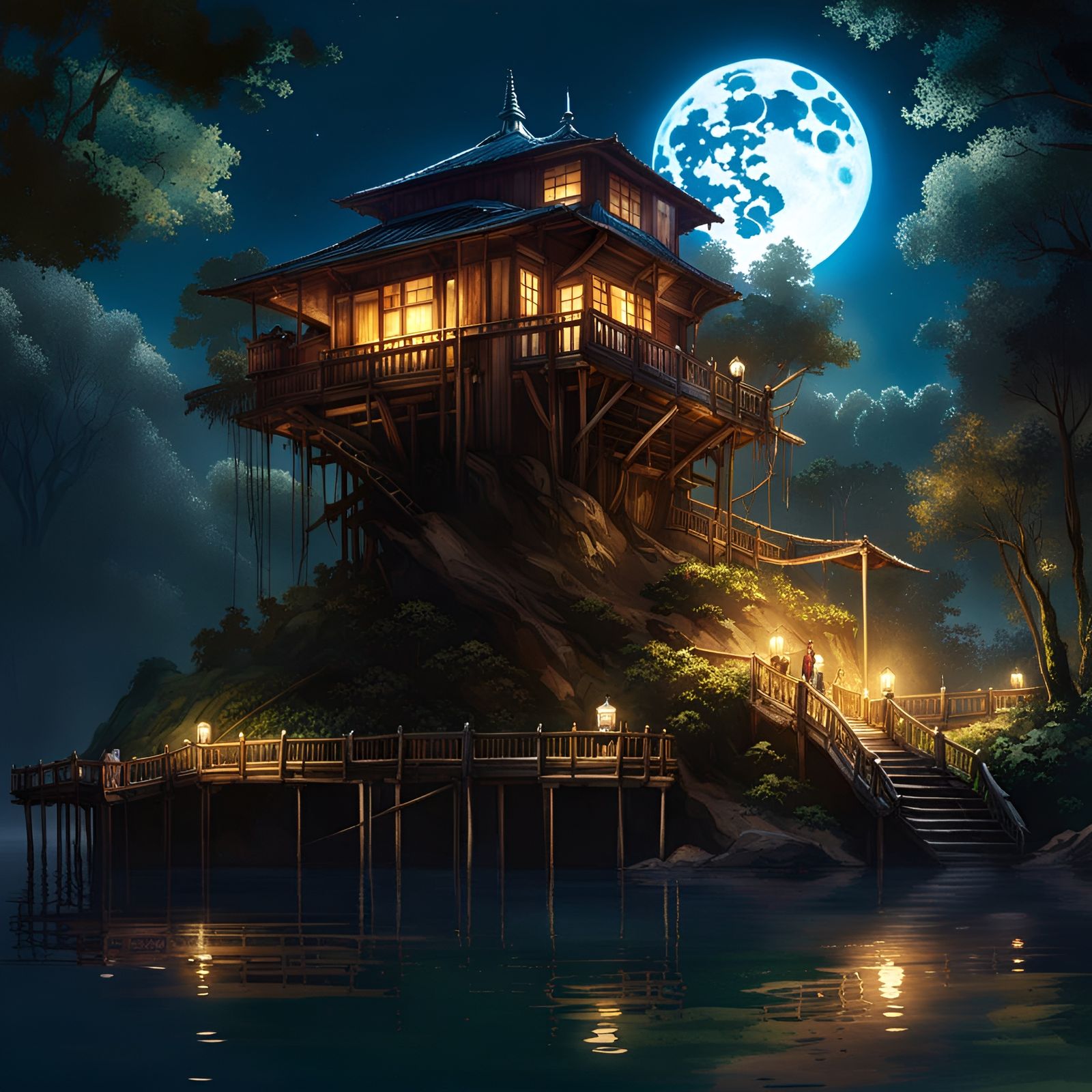 lakeside house  by @Chirminth