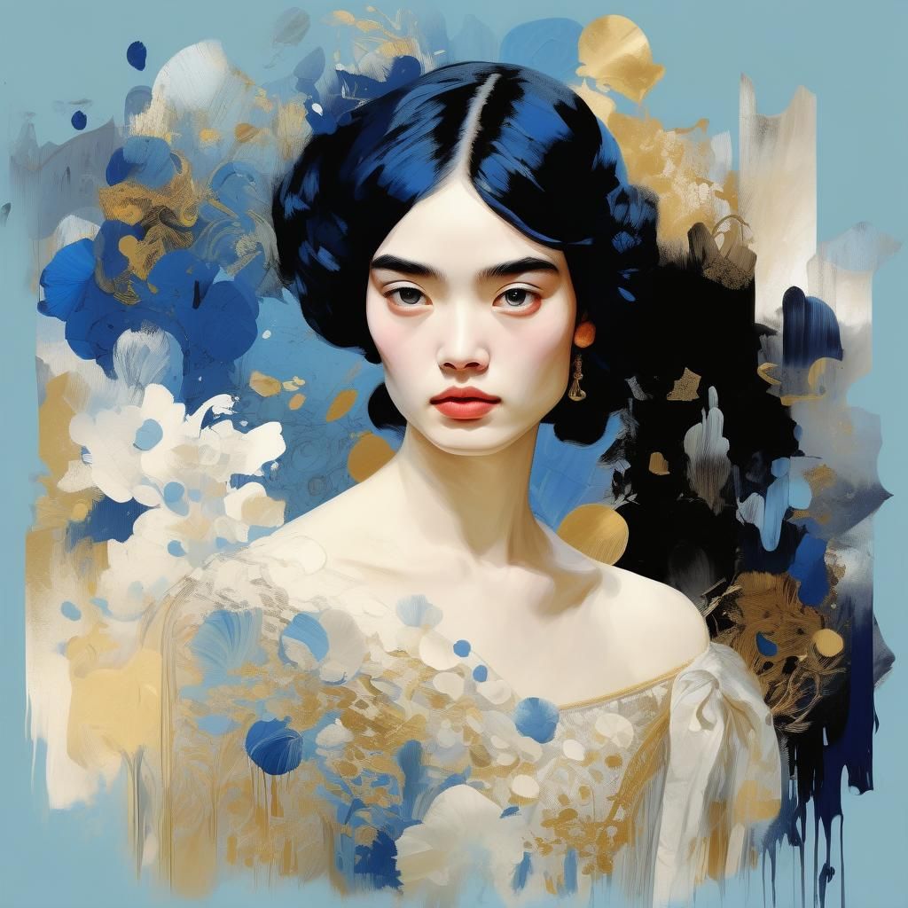 Surreal Blue Monarch in Rich Hyperdetailed Painterly Style