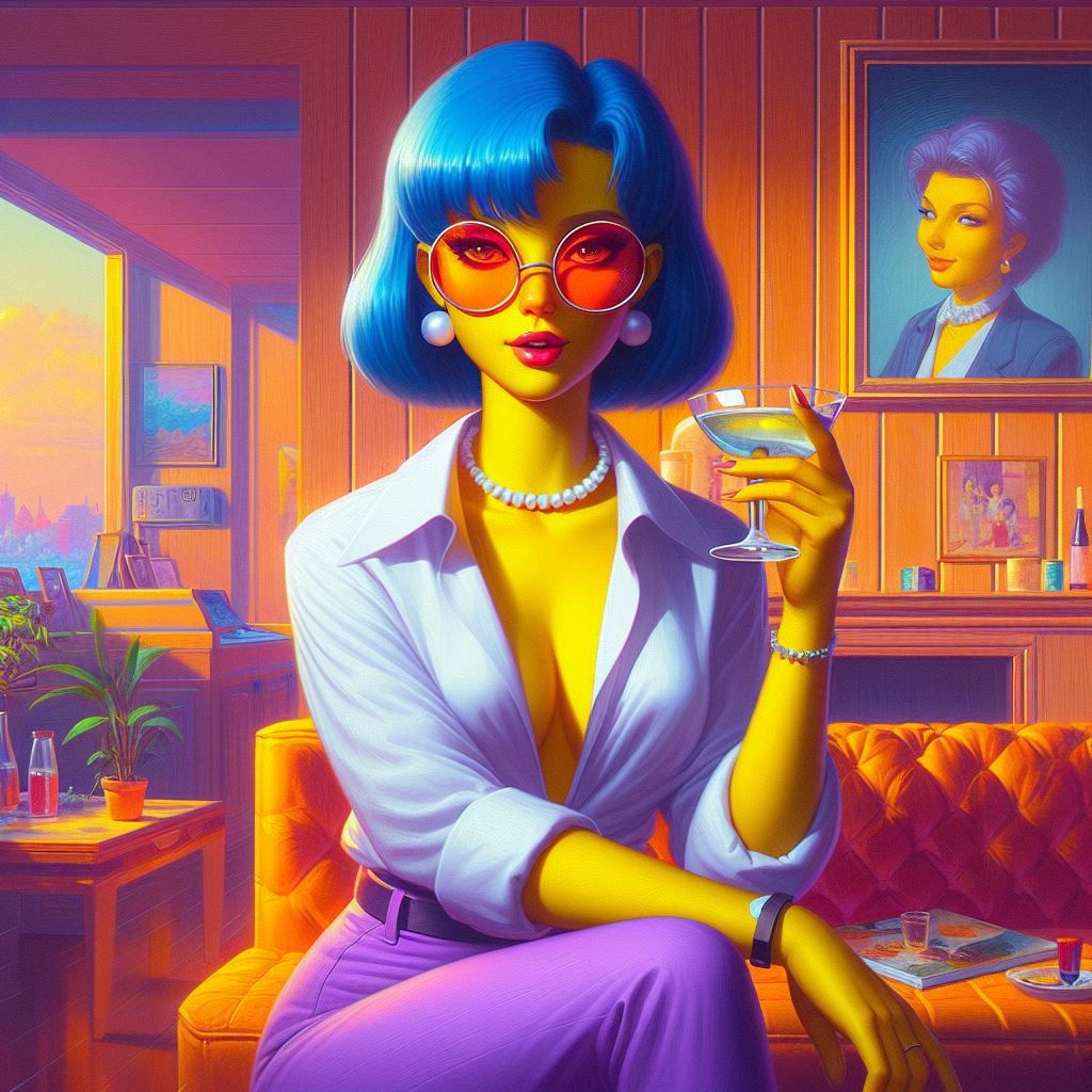 hajime sorayama retro 80s sci-fi futurism The Simpsons Luann...