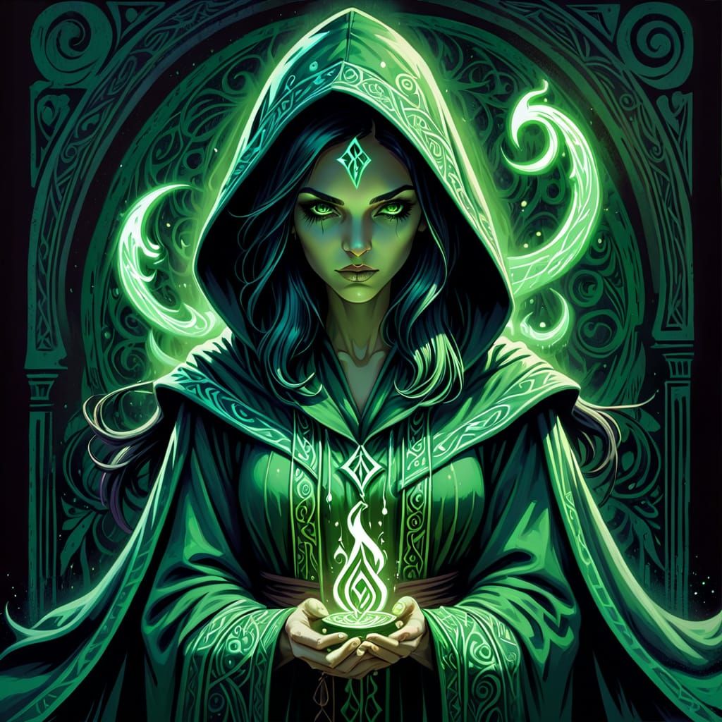 Sorceress in Green 1