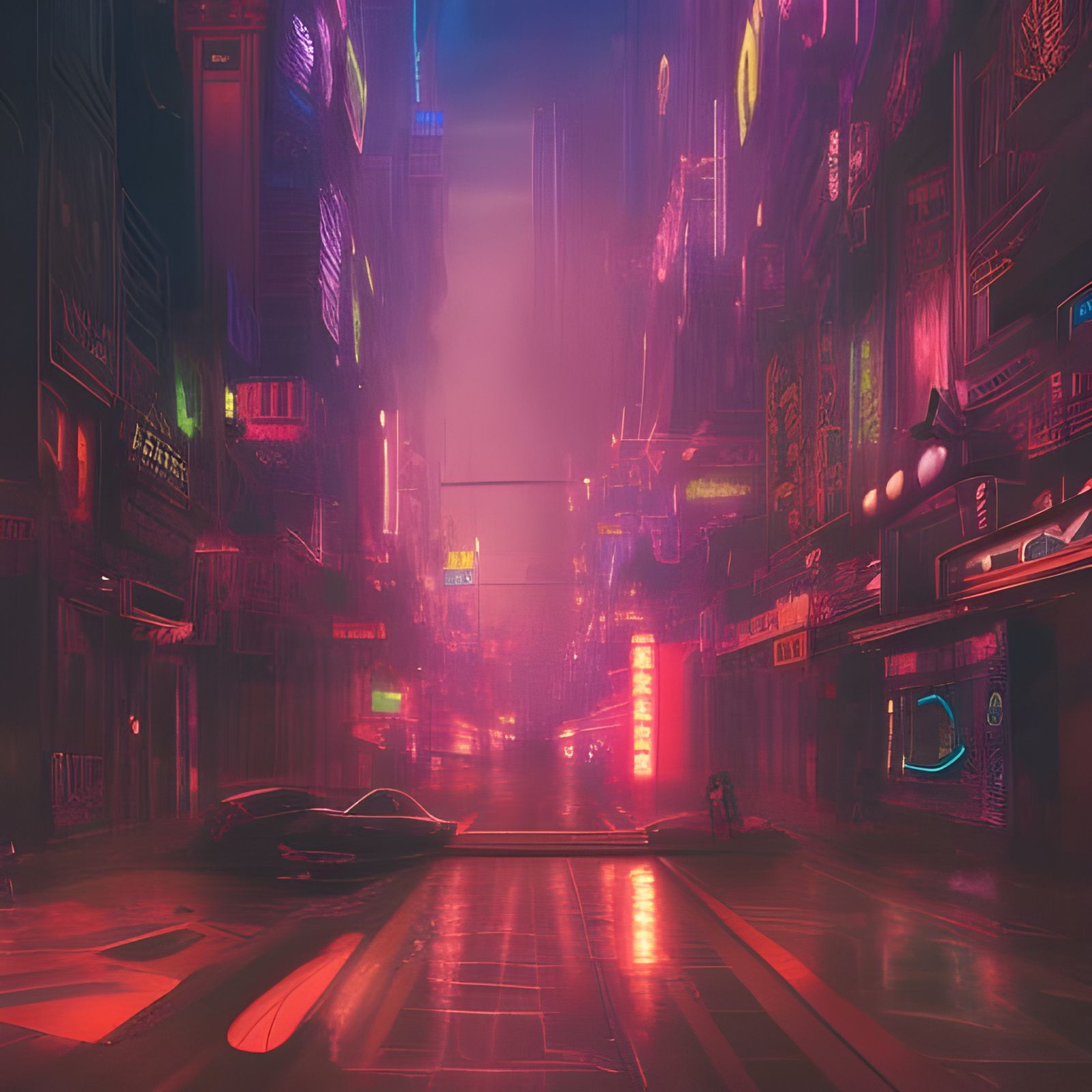 Neon City Streets - AI Generated Artwork - NightCafe Creator