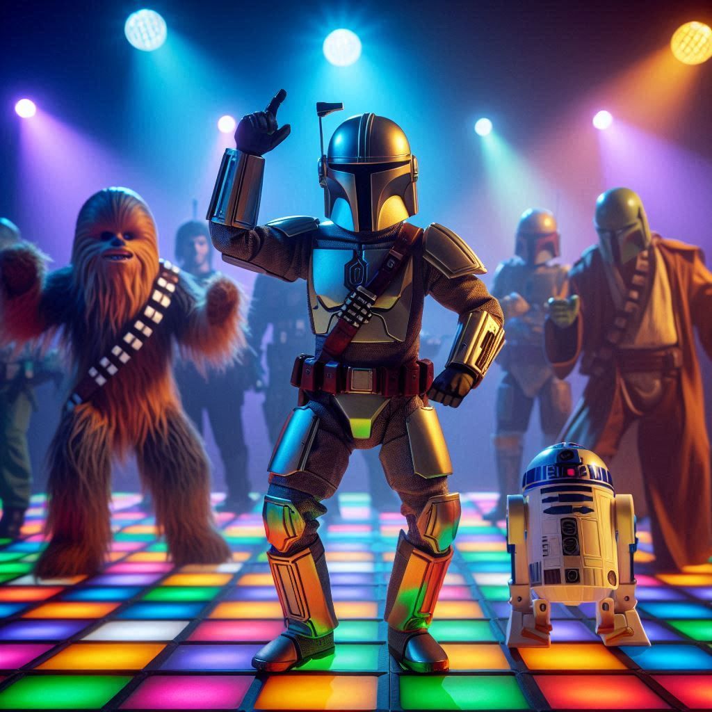 Mando doing the robot