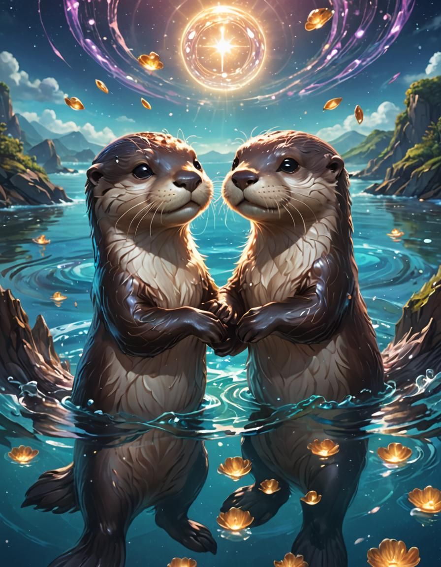 Otters  by @Plats