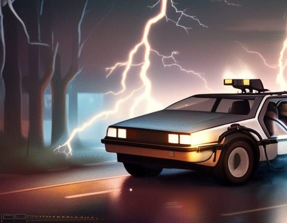 Back To The Future De Lorean Struck By Lightning Super-detailed 