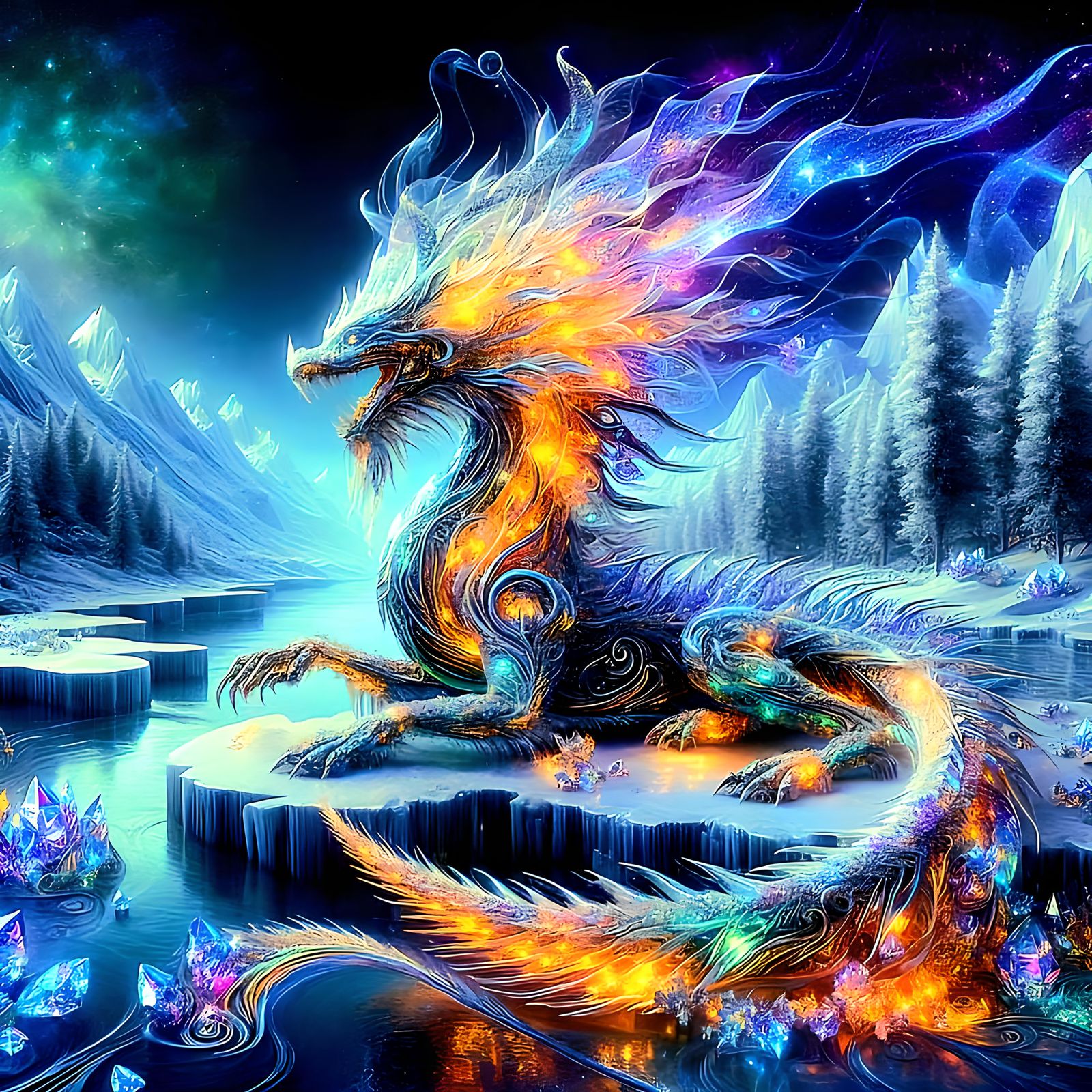 Mythical Dragon Internal Flame