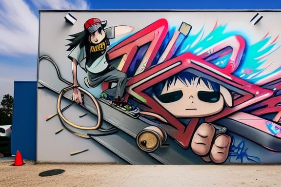 Graffiti Art of American Skateboarders in Abandoned Warehous...