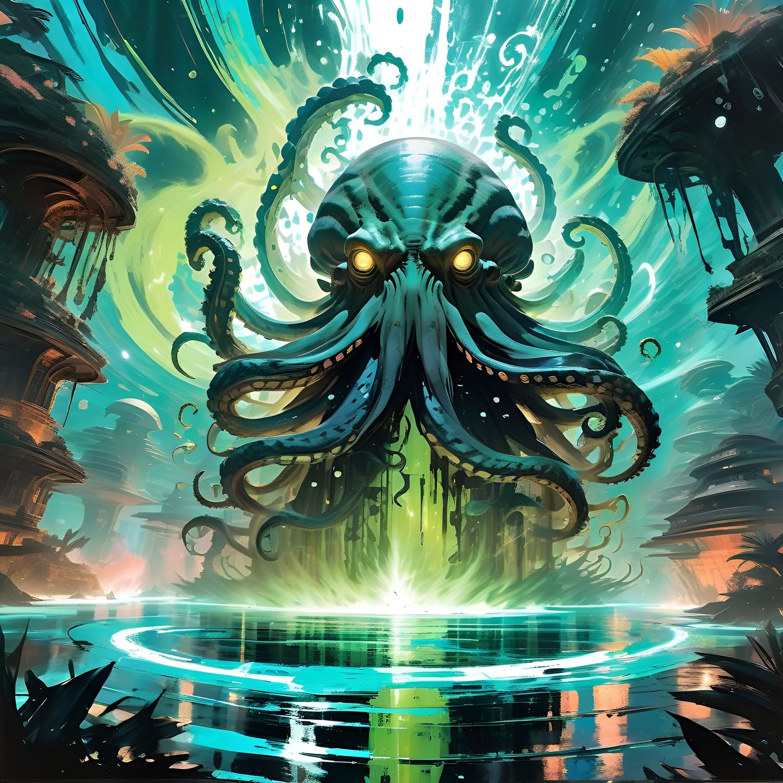 The Island Oasis Holds the Temple of Cthulhu - AI Generated Artwork ...