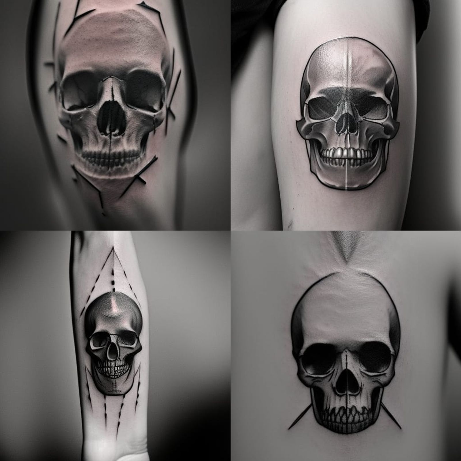3 skulls tattoos designs