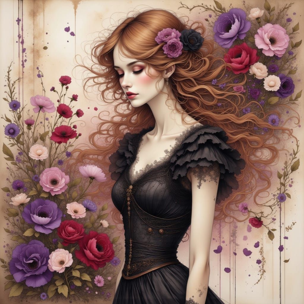 Abstract Surrealism Painting in Cyberpunk Style