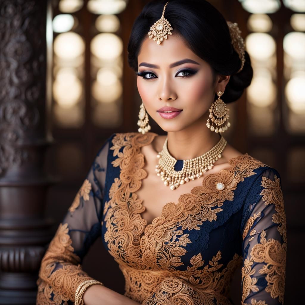 Elegant lace dress on beautiful Indonesian woman  by @BulePanda