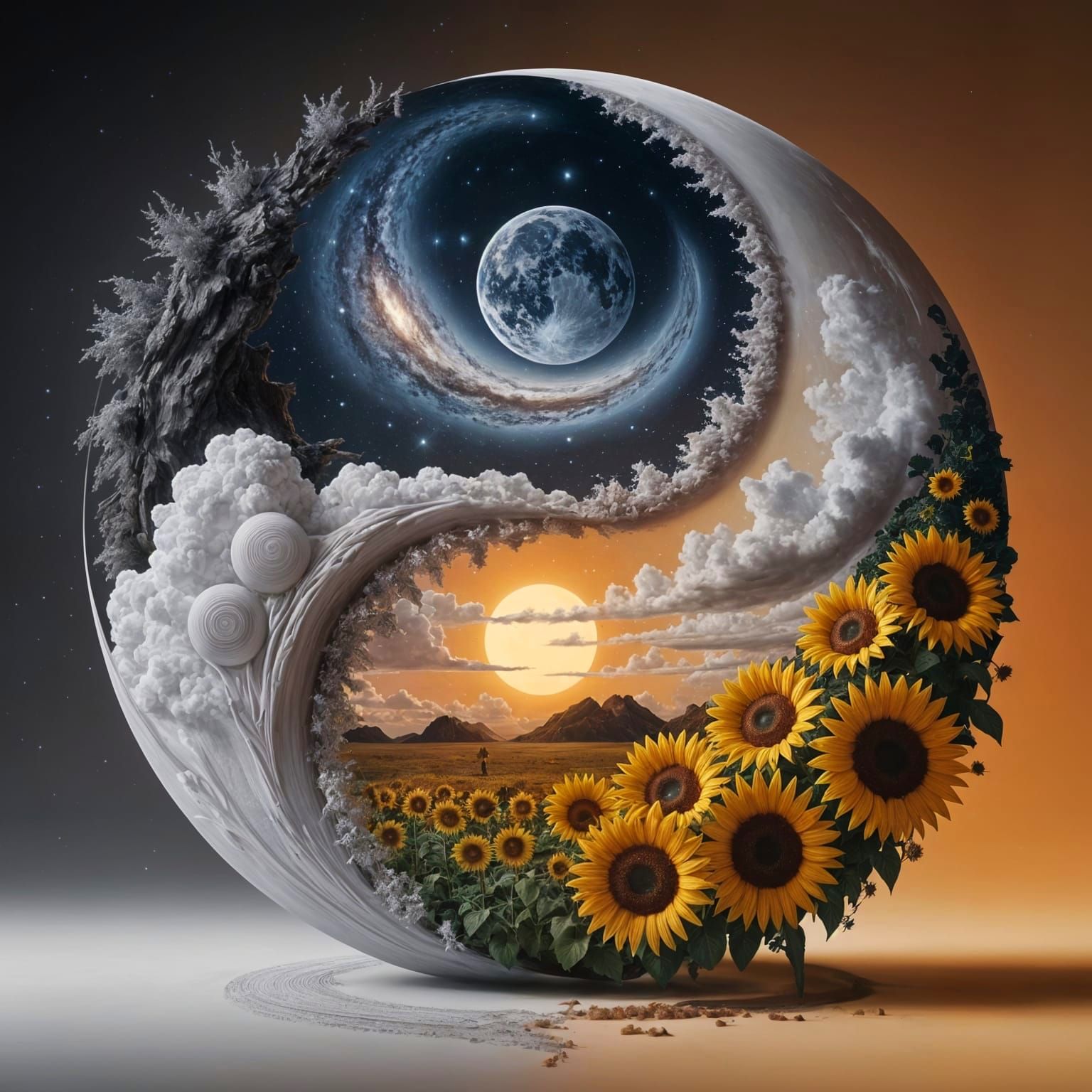 OPPOSITES: Night & Day, Dark & Light, Barren & Lush, Yin & Yang  by @Foul Rabbit