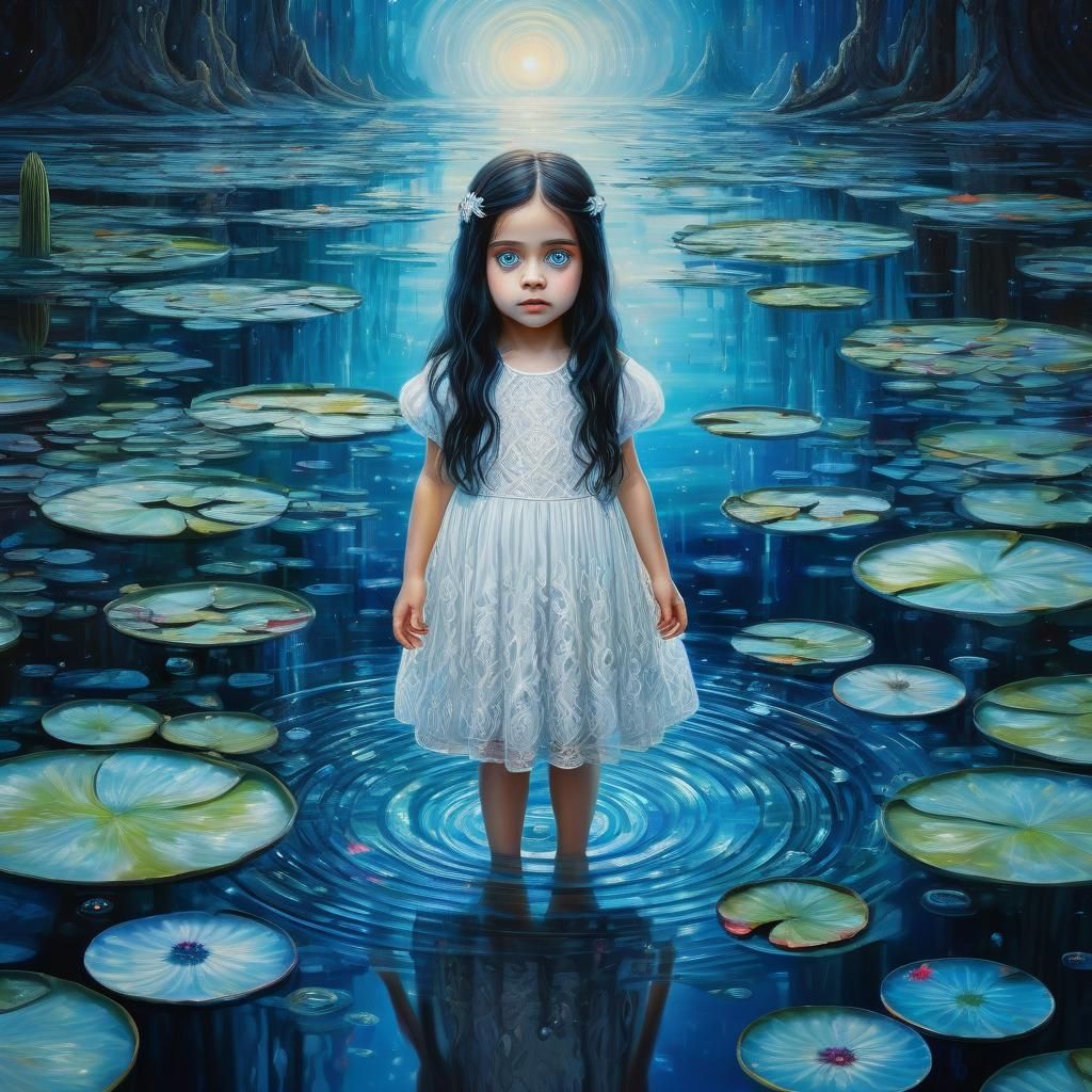 Enchanted Cosmic Child in Vibrant Ethereal Landscape