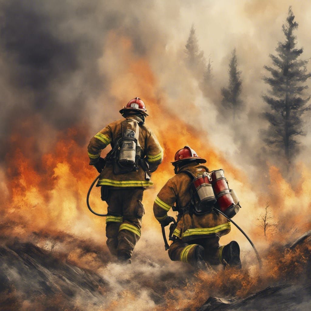 Firefighters putting out wildfire  by @Kim