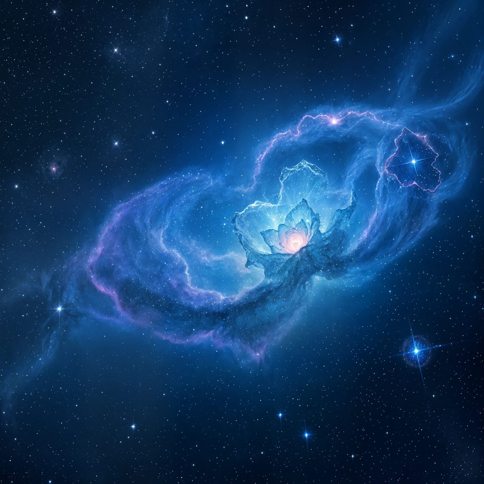 Blue nebula star systems Sapphire Rose blooms eternally within the nebula   by @Renda