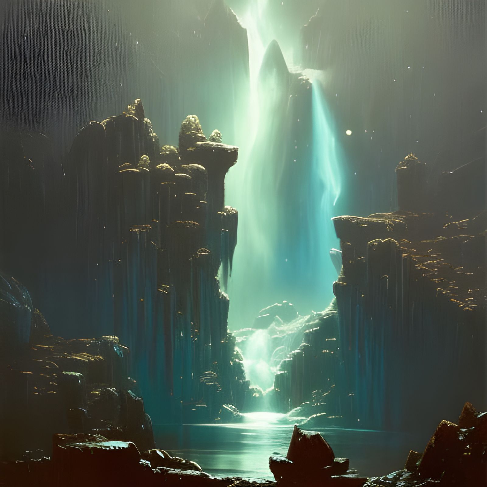 Subterranean Waterfall  by @JollyNewt