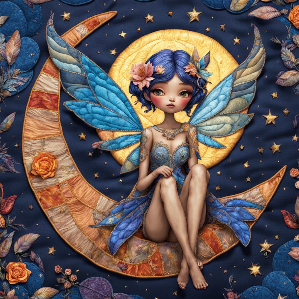 Patchwork Pixie   by @Hummingbirdartiste