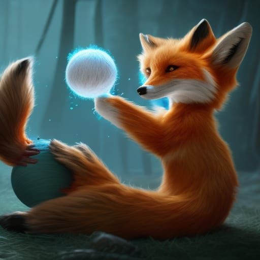 Whimsical Fennec Fox in Enchanted Landscape