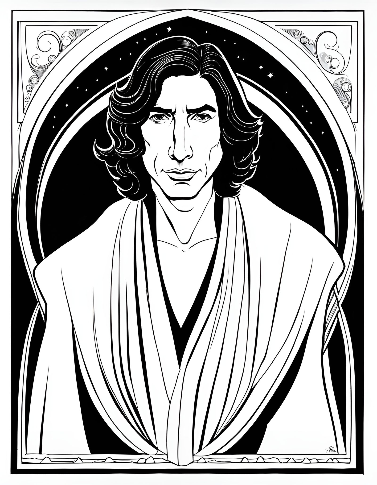 Al Hirschfeld Tribute: Ben Solo Caricature