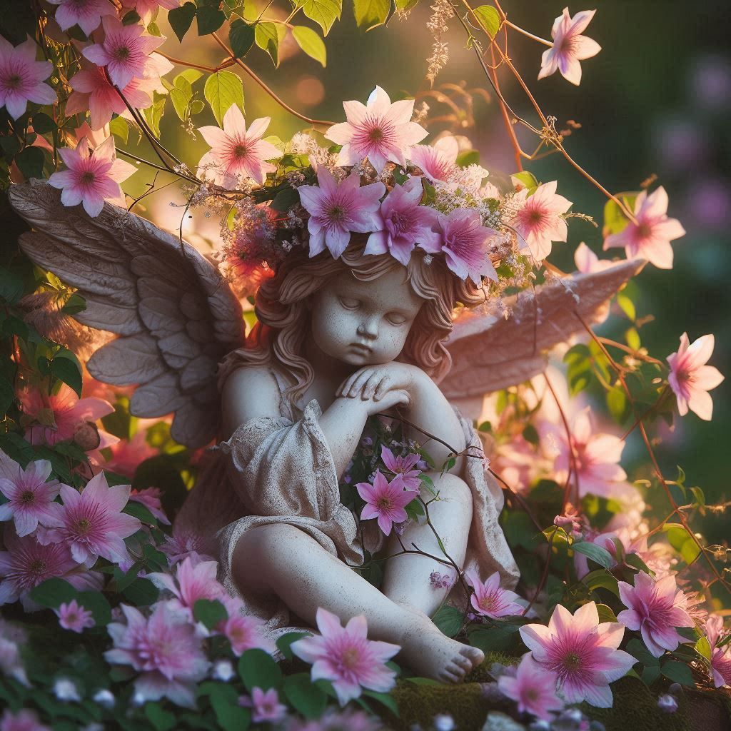 Angel Covered in Vines