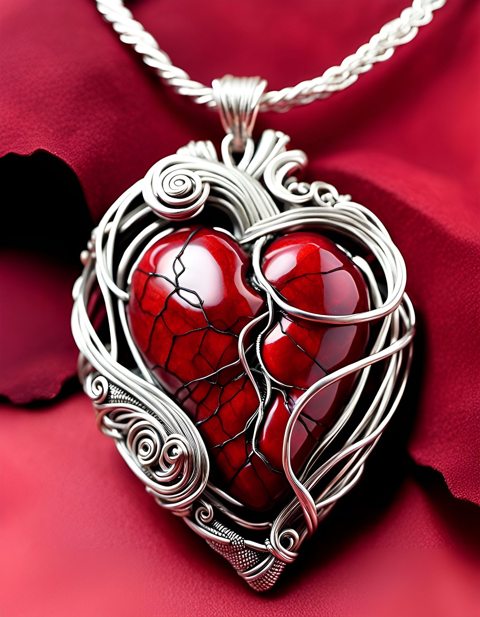Vibrant Anatomical Heart Pendant